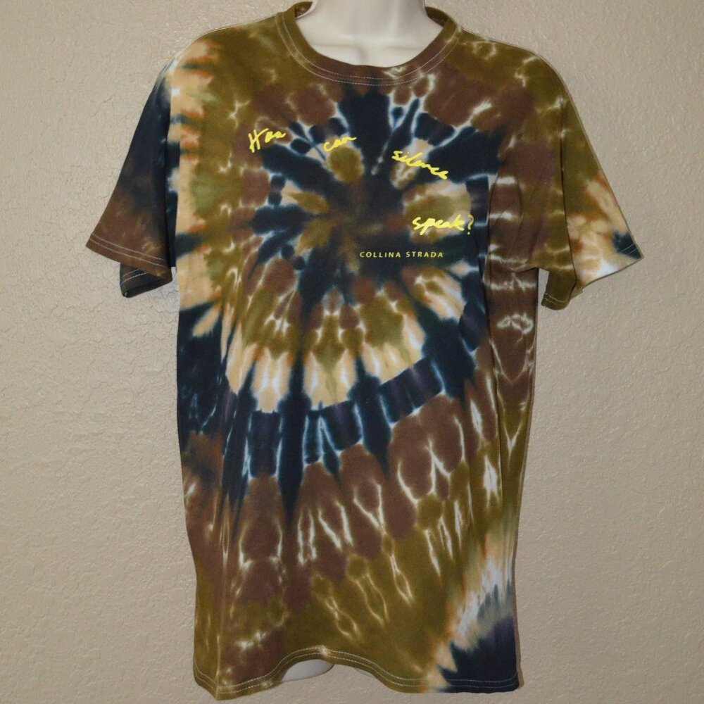 NWOT $200 Sz S/M Collina Strada Tie Dye "How Can Silence Speak?" T-Shirt